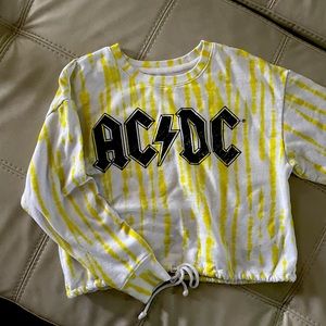 AC/DC crop crewneck sweater
